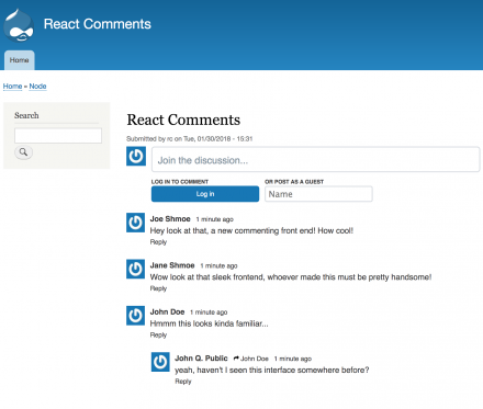 React Comments Drupal Module