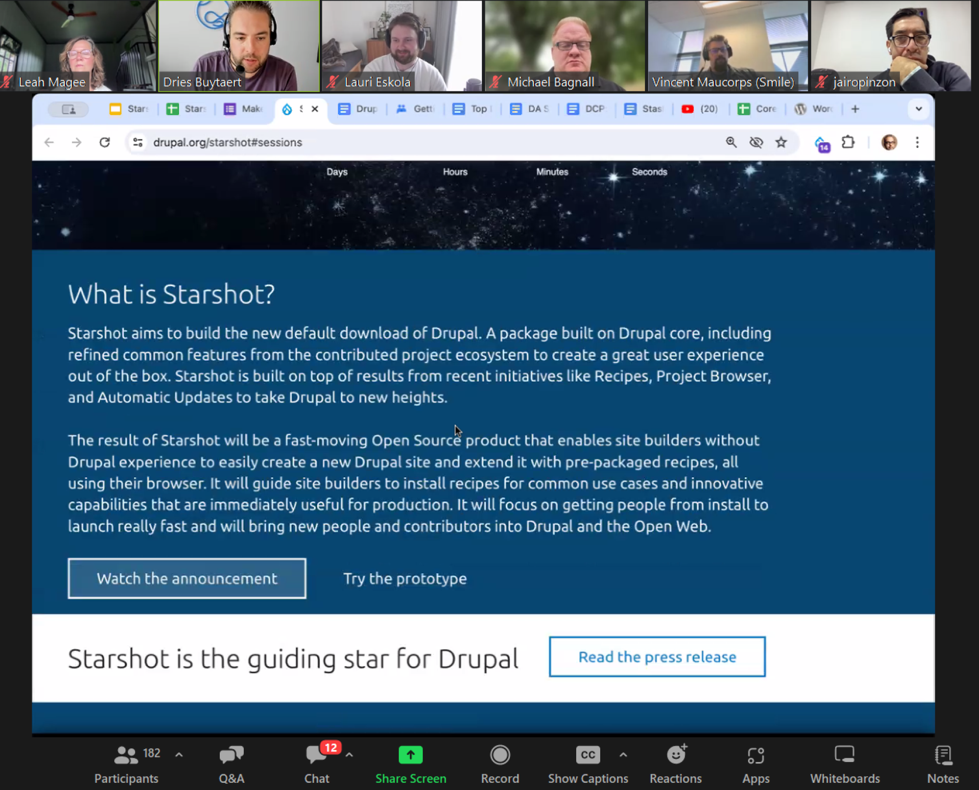 Drupal Starshot meeting